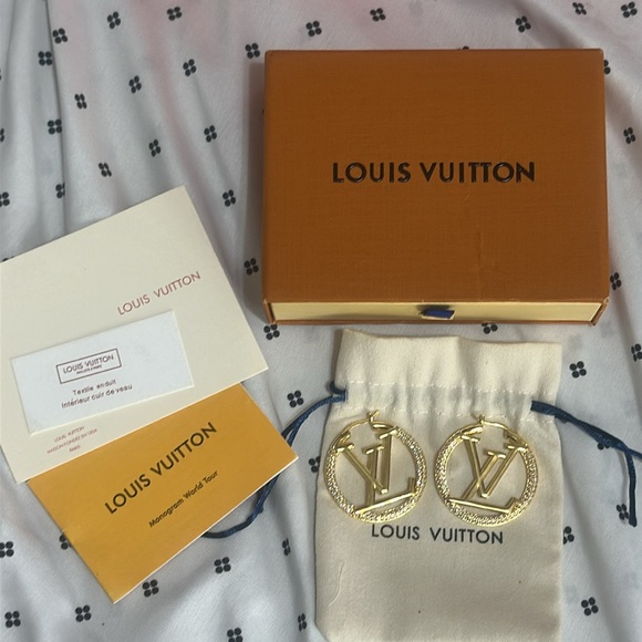 Louis Vuitton Gold Monogram Earrings (NEW) - Picture 1 of 7